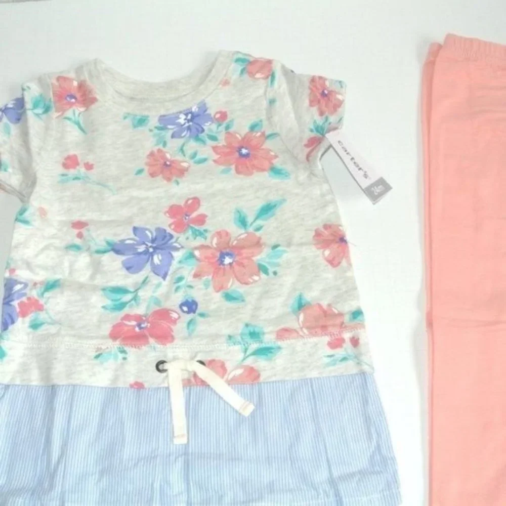 Carter's Oatmeal Floral Top & Legging Set 24 month‎